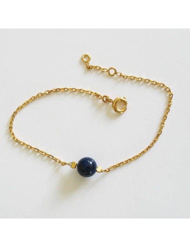 Bracelet Show Lapis lazuli. Plaqué or