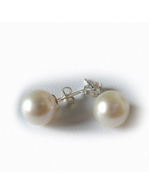 Boucles  Perle de culture blanche 7-7,5mm. Argent 925