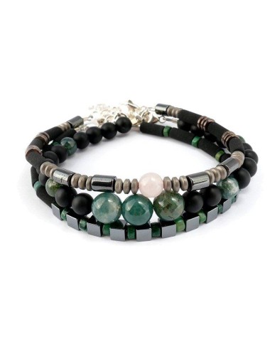 Harmonie verte de bracelets de perles pour homme