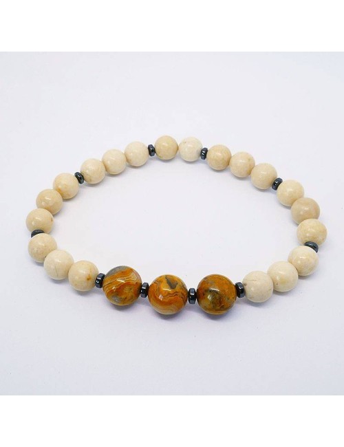 JASPER Bracelet de perles en jaspe pour homme ou femme