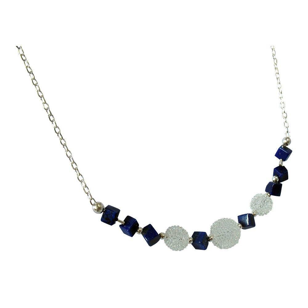 Naha: collier en lapis lazuli et cristal du japon. Argent 925