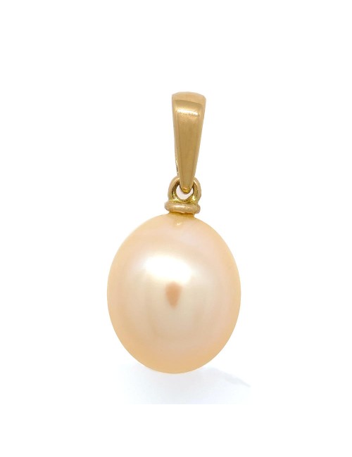 Ella: pendentif  perle de culture rose. Or 750