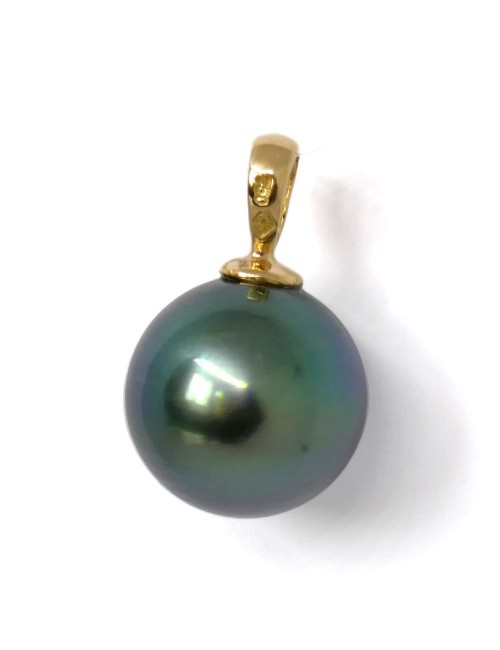 Celia pendentif grosse perle de Tahiti 11,5mm, monture or750