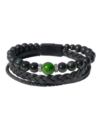 Smarago: Bracelet homme luxe et obsidienne vert émeraude