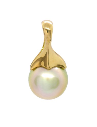 Aurora Pendentif perle de Tahiti dorée ronde 10mm. Or 750